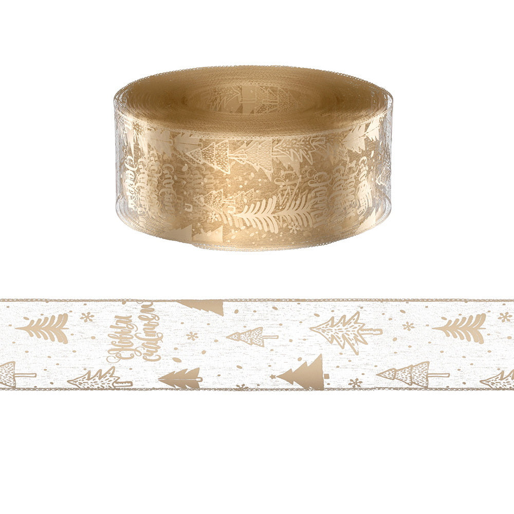 Jingle Jollys 20M Christmas Ribbon Roll Bow Printed Xmas Tree Decor Gift Gold XM-TR-RIBBON-GD