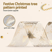 Jingle Jollys 20M Christmas Ribbon Roll Bow Printed Xmas Tree Decor Gift Gold XM-TR-RIBBON-GD