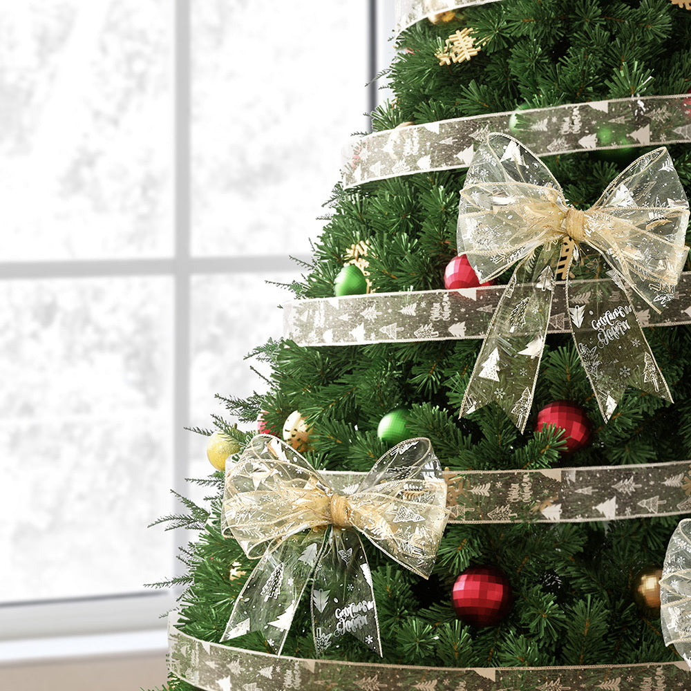 Jingle Jollys 20M Christmas Ribbon Roll Bow Printed Xmas Tree Decor Gift Gold XM-TR-RIBBON-GD