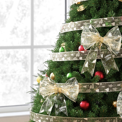 Jingle Jollys 20M Christmas Ribbon Roll Bow Printed Xmas Tree Decor Gift Gold XM-TR-RIBBON-GD