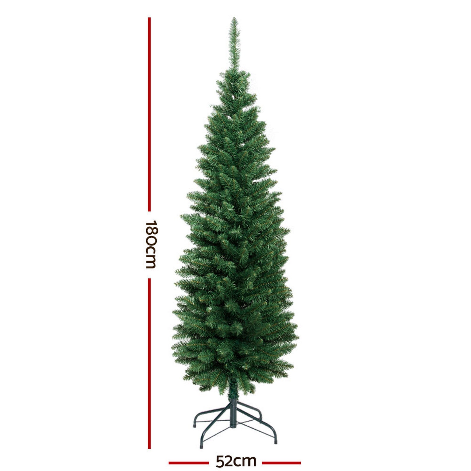 Jingle Jollys Christmas Tree 1.8m Xmas Tree Decorations Green 300 Tips XM-TR-SLIM-6F-GR