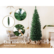 Jingle Jollys Christmas Tree 1.8m Xmas Tree Decorations Green 300 Tips XM-TR-SLIM-6F-GR