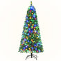 Jingle Jollys 1.8M Pre-lit Christmas Tree 8 Mode Multi Colour 200 LED Light Xmas XM-TR-SLIM-6FT-MC