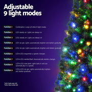 Jingle Jollys 1.8M Pre-lit Christmas Tree 8 Mode Multi Colour 200 LED Light Xmas XM-TR-SLIM-6FT-MC