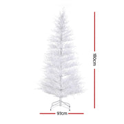 Jingle Jollys 1.8M LED Christmas Tree 8 Modes Adjustable Multi Color Light Snowy XM-TR-SPARSE-6FT-WH-MC