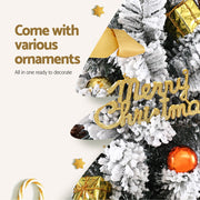 Jingle Jollys Tabletop Christmas Tree 60CM Snowy Xmas Tree Tree Topper Ornaments XM-TR-TABLETOP-2FT-GS-LED