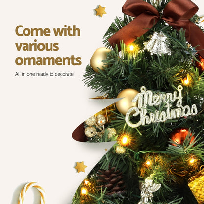 Jingle Jollys Tabletop Christmas Tree 60CM LED Xmas Tree Tree Topper Ornaments XM-TR-TABLETOP-2FT-LED