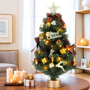 Jingle Jollys Tabletop Christmas Tree 60CM LED Xmas Tree Tree Topper Ornaments XM-TR-TABLETOP-2FT-LED