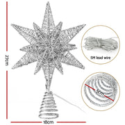 Jingle Jollys 3D Christmas Tree Topper Star LED Decorations Xmas Party Timer XM-TR-TOPPER-3D-LED
