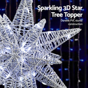 Jingle Jollys 3D Christmas Tree Topper Star LED Decorations Xmas Party Timer XM-TR-TOPPER-3D-LED