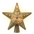 Jingle Jollys Christmas Tree Topper Star Snowflake Projector Party Glitter Gold XM-TR-TOPPER-PROJECTOR-LED