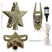 Jingle Jollys Christmas Tree Topper Star Snowflake Projector Party Glitter Gold XM-TR-TOPPER-PROJECTOR-LED