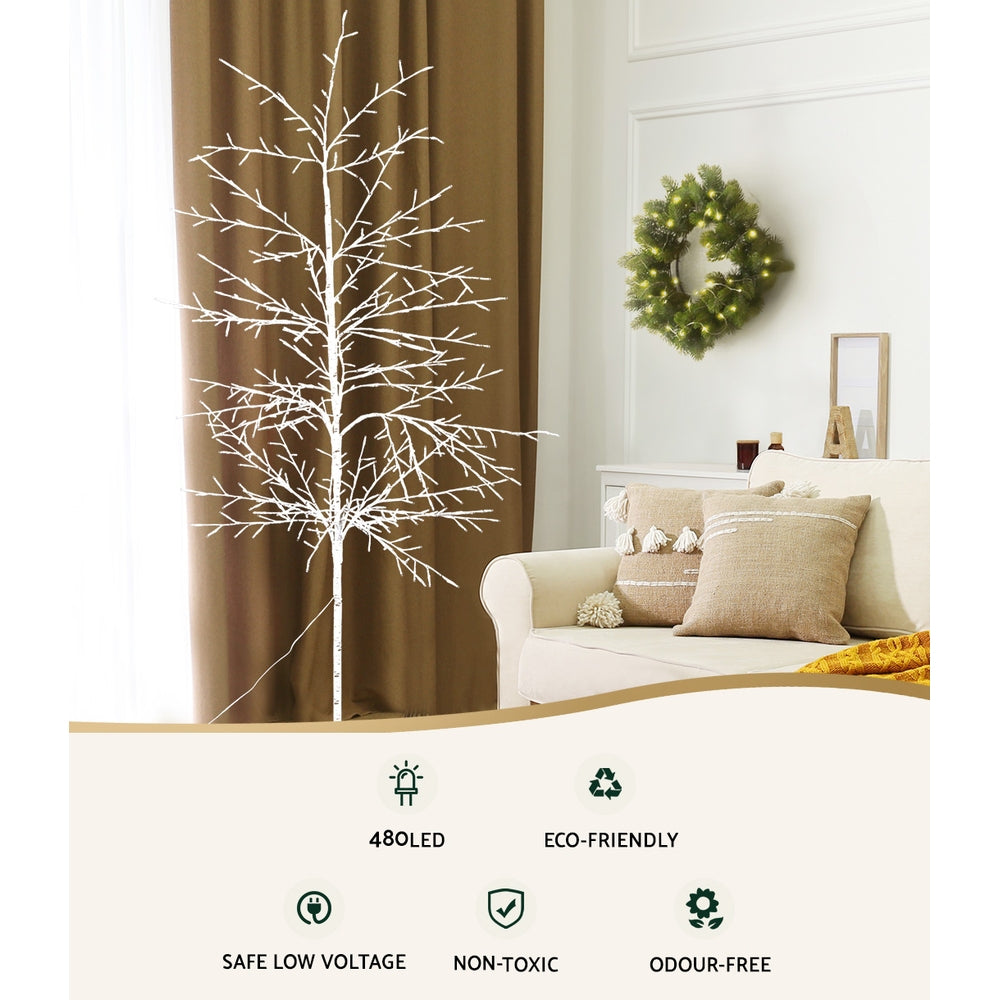 Jingle Jollys Christmas Tree 2.1M 480 LED Trees With Lights Warm White XM-TR-TWIG-210-WW