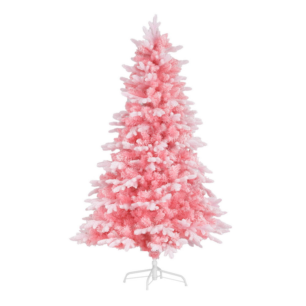 Jingle Jollys Christmas Tree 1.8m Pink Xmas Tree Snowy Party Decor 810 Tips XM-TR-WELL-6FT-PINK-GS