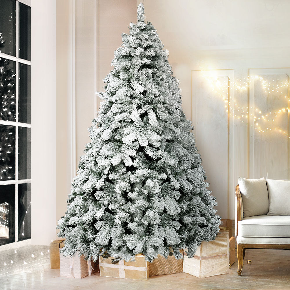 Jingle Jollys Christmas Tree 2.1m Snow Flocked Xmas Tree Decorations 780 Tips XM-TR-WELL-7F-GS
