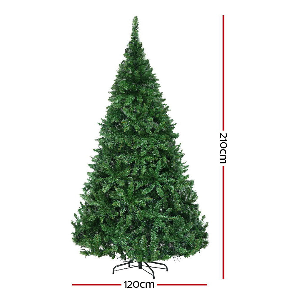 Jingle Jollys Christmas Tree 2.1m Xmas Tree Decorations 1134 LEDs 8 Light Mode XM-TR-WELL-7F-LED-N