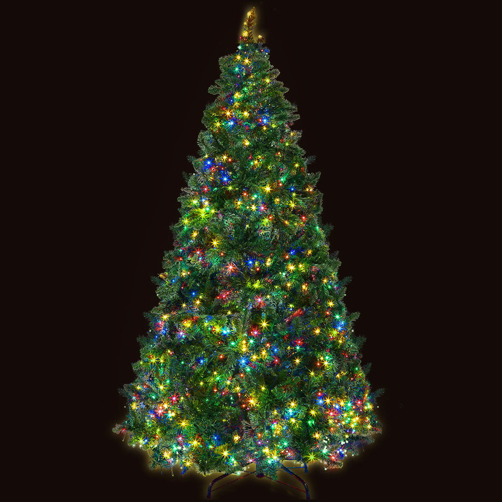Jingle Jollys Christmas Tree 2.1m Xmas Tree Decoration 8 Light Mode Multi Colour XM-TR-WELL-7F-MC
