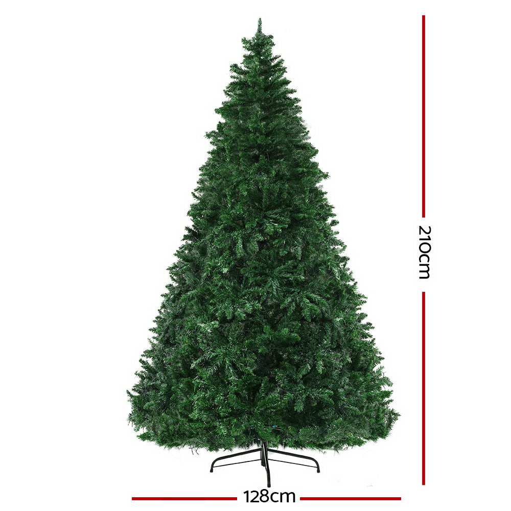 Jingle Jollys Christmas Tree 2.1m Xmas Tree Decoration 8 Light Mode Multi Colour XM-TR-WELL-7F-MC