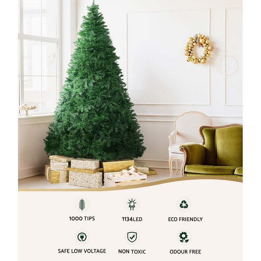 Jingle Jollys Christmas Tree 2.1m Xmas Tree Decoration 8 Light Mode Multi Colour XM-TR-WELL-7F-MC