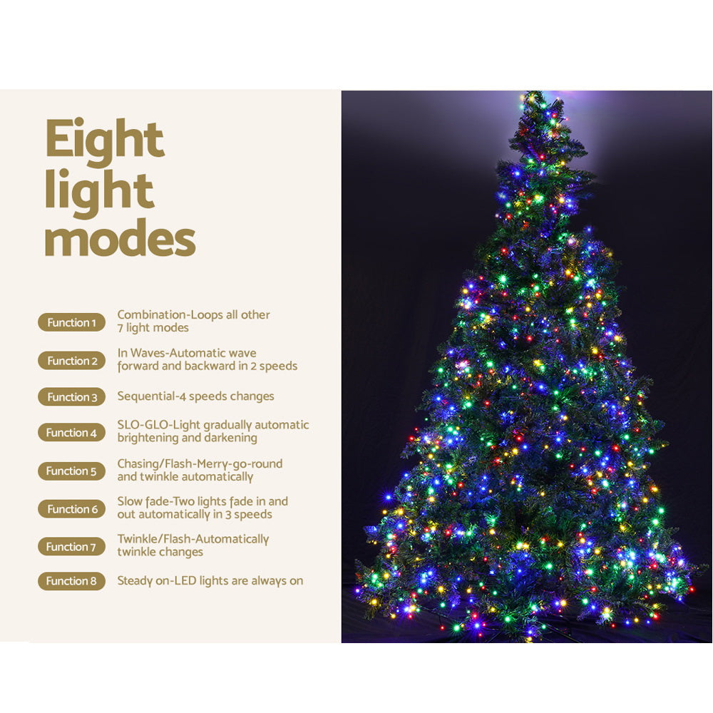 Jingle Jollys Christmas Tree 2.1m Xmas Tree Decoration 8 Light Mode Multi Colour XM-TR-WELL-7F-MC