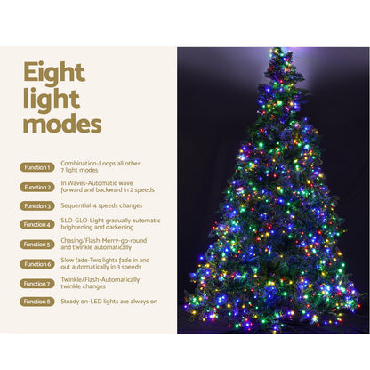 Jingle Jollys Christmas Tree 2.1m Xmas Tree Decoration 8 Light Mode Multi Colour XM-TR-WELL-7F-MC