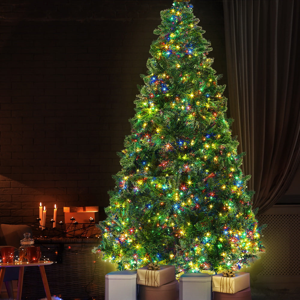Jingle Jollys Christmas Tree 2.1m Xmas Tree Decoration 8 Light Mode Multi Colour XM-TR-WELL-7F-MC