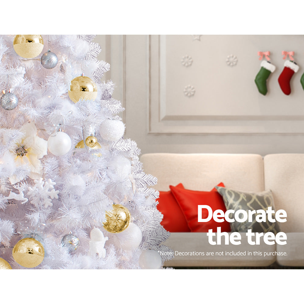 Jingle Jollys Christmas Tree 2.1m 1000 White Tips Xmas Tree Decorations XM-TR-WELL-7F-WH