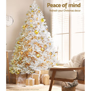 Jingle Jollys Christmas Tree 2.1m 1000 White Tips Xmas Tree Decorations XM-TR-WELL-7F-WH