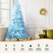 Jingle Jollys Christmas Tree 2.1m RGB Remote Xmas Party Decorations 1310 Tips XM-TR-WELL-7F-WH-MC