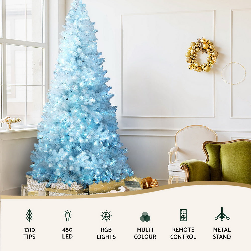Jingle Jollys Christmas Tree 2.1m RGB Remote Xmas Party Decorations 1310 Tips XM-TR-WELL-7F-WH-MC