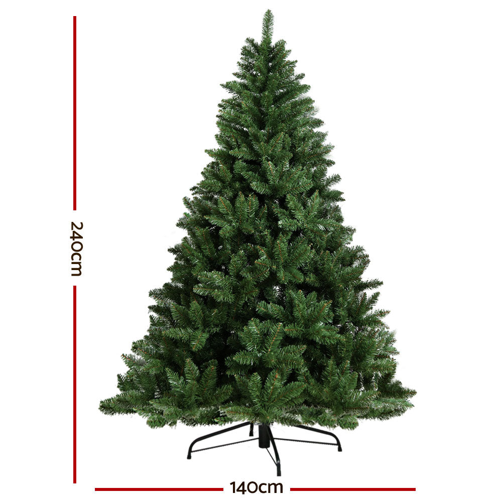 Jingle Jollys Christmas Tree 2.4m Green Xmas Tree Decorations 1225 Tips XM-TR-WELL-8F-GR