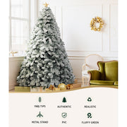 Jingle Jollys Christmas Tree 2.4m Snow Flocked Xmas Tree Decorations 1165 Tips XM-TR-WELL-8F-GS