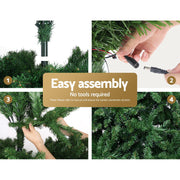 Jingle Jollys Christmas Tree 2.4m Xmas Tree Decorations 1488 LEDs 8 Light Modes XM-TR-WELL-8F-LED-N