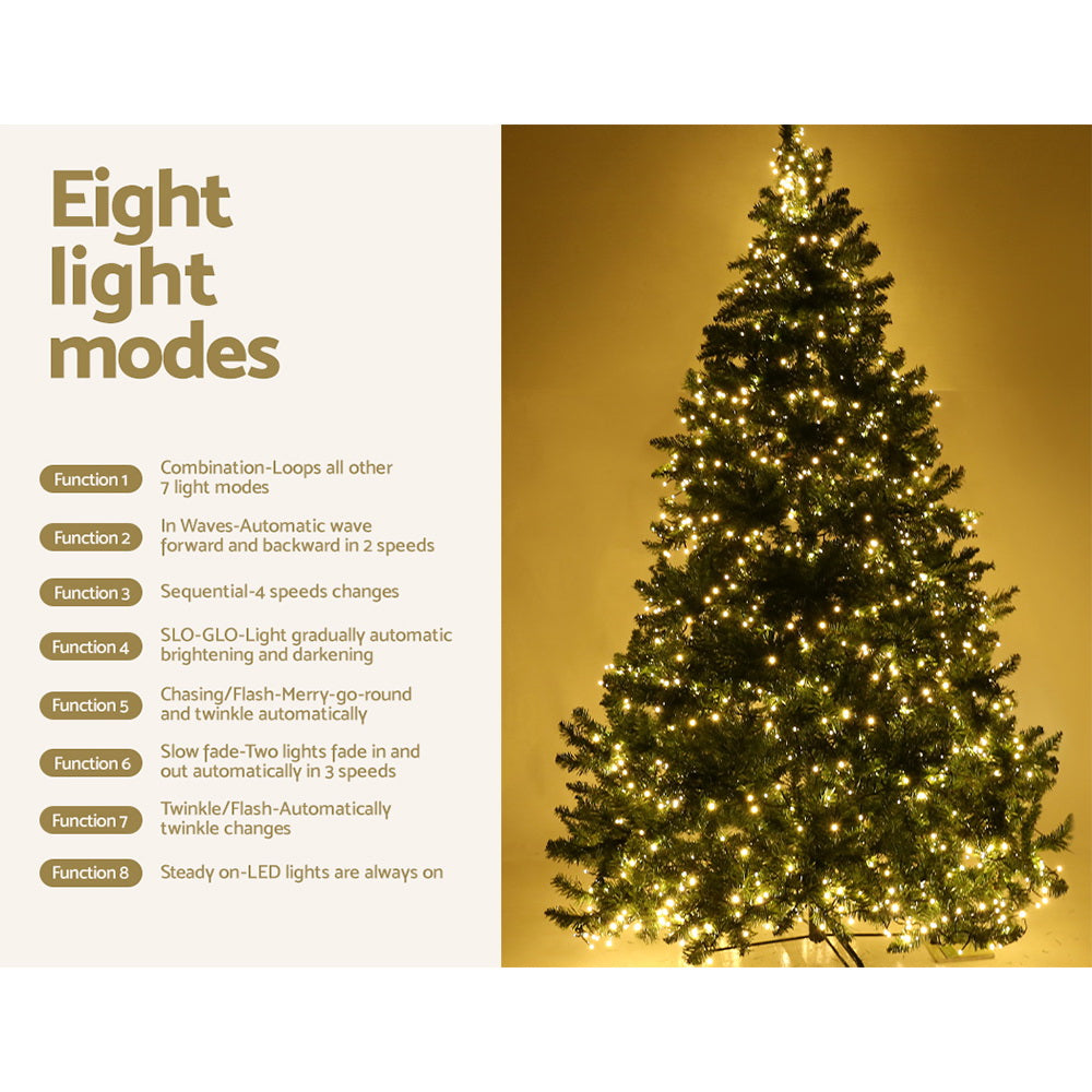 Jingle Jollys Christmas Tree 2.4m Xmas Tree Decorations 1488 LEDs 8 Light Modes XM-TR-WELL-8F-LED-N