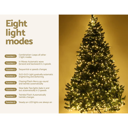 Jingle Jollys Christmas Tree 2.4m Xmas Tree Decorations 1488 LEDs 8 Light Modes XM-TR-WELL-8F-LED-N