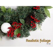 Jingle Jollys 2FT 60CM Christmas Wreath with Decor Xmas Tree Decoration XM-TR-WRE-2FT-BERRY-RED