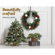 Jingle Jollys 2FT 60CM Christmas Wreath with Decor Xmas Tree Decoration XM-TR-WRE-2FT-BERRY-RED