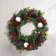 Jingle Jollys 2FT 60CM Christmas Wreath with Decor Xmas Tree Decoration XM-TR-WRE-2FT-BERRY-RED