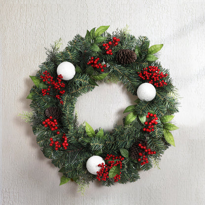 Jingle Jollys 2FT 60CM Christmas Wreath with Decor Xmas Tree Decoration XM-TR-WRE-2FT-BERRY-RED