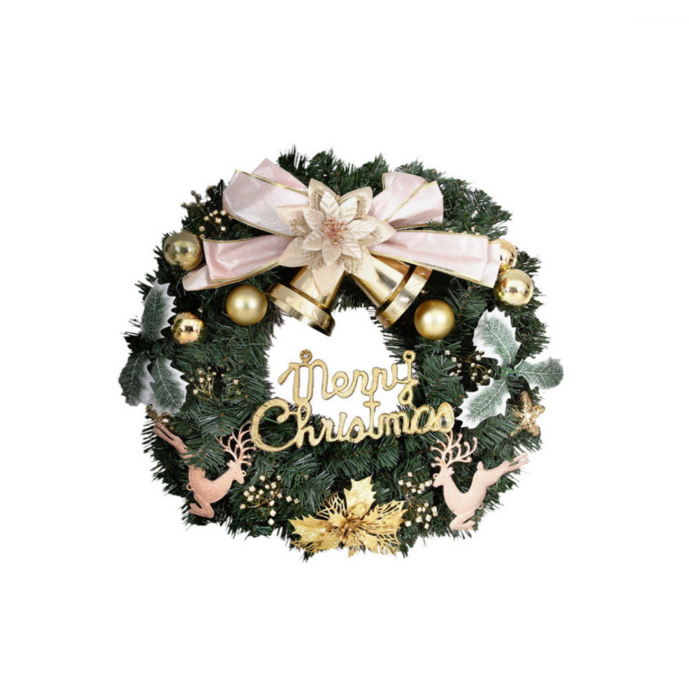 Jingle Jollys Christmas Wreath 60CM Garland Flowers Baubles Party Decorations XM-TR-WRE-BOWTIE-GD