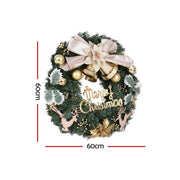 Jingle Jollys Christmas Wreath 60CM Garland Flowers Baubles Party Decorations XM-TR-WRE-BOWTIE-GD