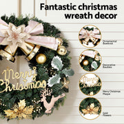 Jingle Jollys Christmas Wreath 60CM Garland Flowers Baubles Party Decorations XM-TR-WRE-BOWTIE-GD