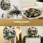 Jingle Jollys Christmas Wreath 60CM Garland Flowers Baubles Party Decorations XM-TR-WRE-BOWTIE-GD