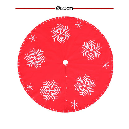 Jingle Jollys Christmas Tree Skirt 120cm Snowflake Ornaments Party Decorations XMAS-CARPET-REINDEER-120