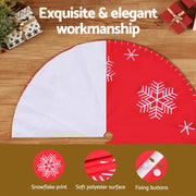 Jingle Jollys Christmas Tree Skirt 120cm Snowflake Ornaments Party Decorations XMAS-CARPET-REINDEER-120
