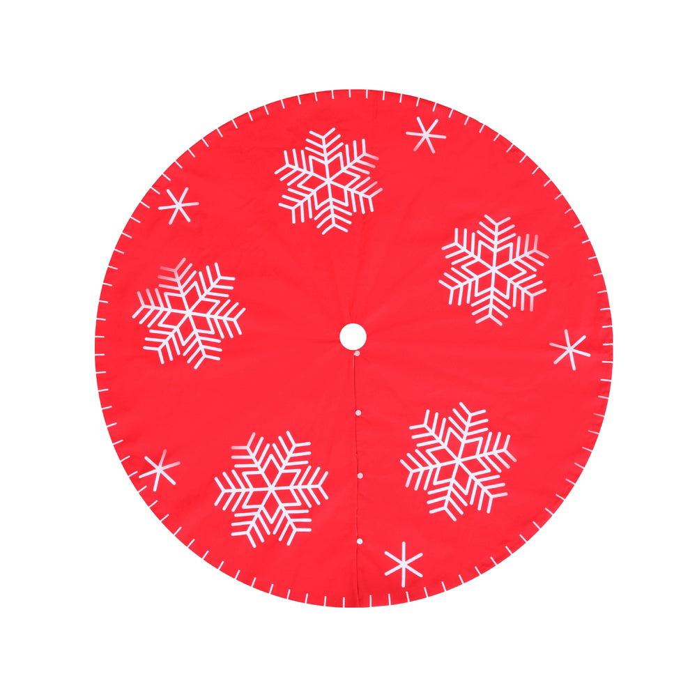 Jingle Jollys Christmas Tree Skirt 90cm Snowflake Ornaments Party Decorations XMAS-CARPET-REINDEER-90