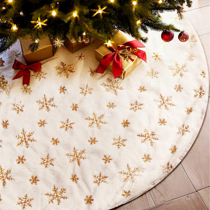 Jingle Jollys Christmas Tree Skirt 120cm Snowflake Ornaments Xmas Decorations XMAS-CARPET-SNOWFLAKE-120