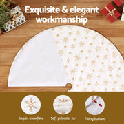 Jingle Jollys Christmas Tree Skirt 90cm Snowflake Ornaments Xmas Decorations XMAS-CARPET-SNOWFLAKE-90