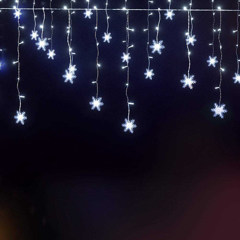 Jingle Jollys Christmas Lights 80 LED 3M Icicle Light Snow Decorations XMAS-CUR300-1M-SNOW-WH
