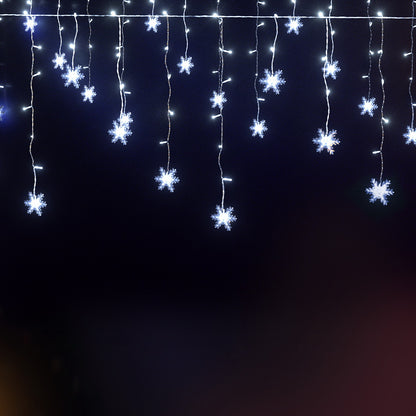 Jingle Jollys Christmas Lights 80 LED 3M Icicle Light Snow Decorations XMAS-CUR300-1M-SNOW-WH